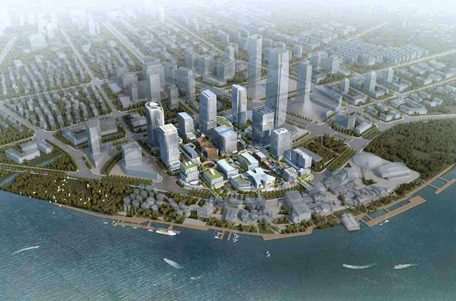 西岸传媒港整体鸟瞰效果图