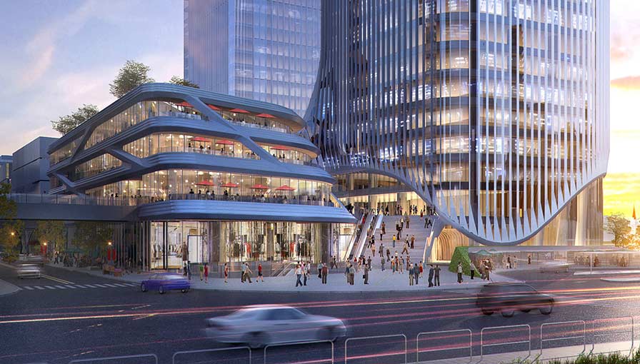 西北侧主入口效果图