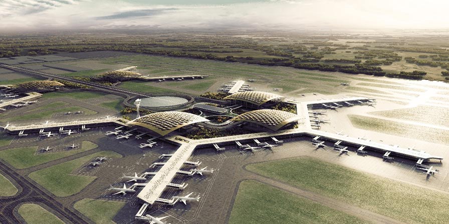 View over Dhaka New International Airport
